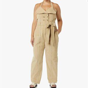 Making the Cut Corduroy Deconstructed Jumpsuit Beige NWT Medium Yannik Zamboni